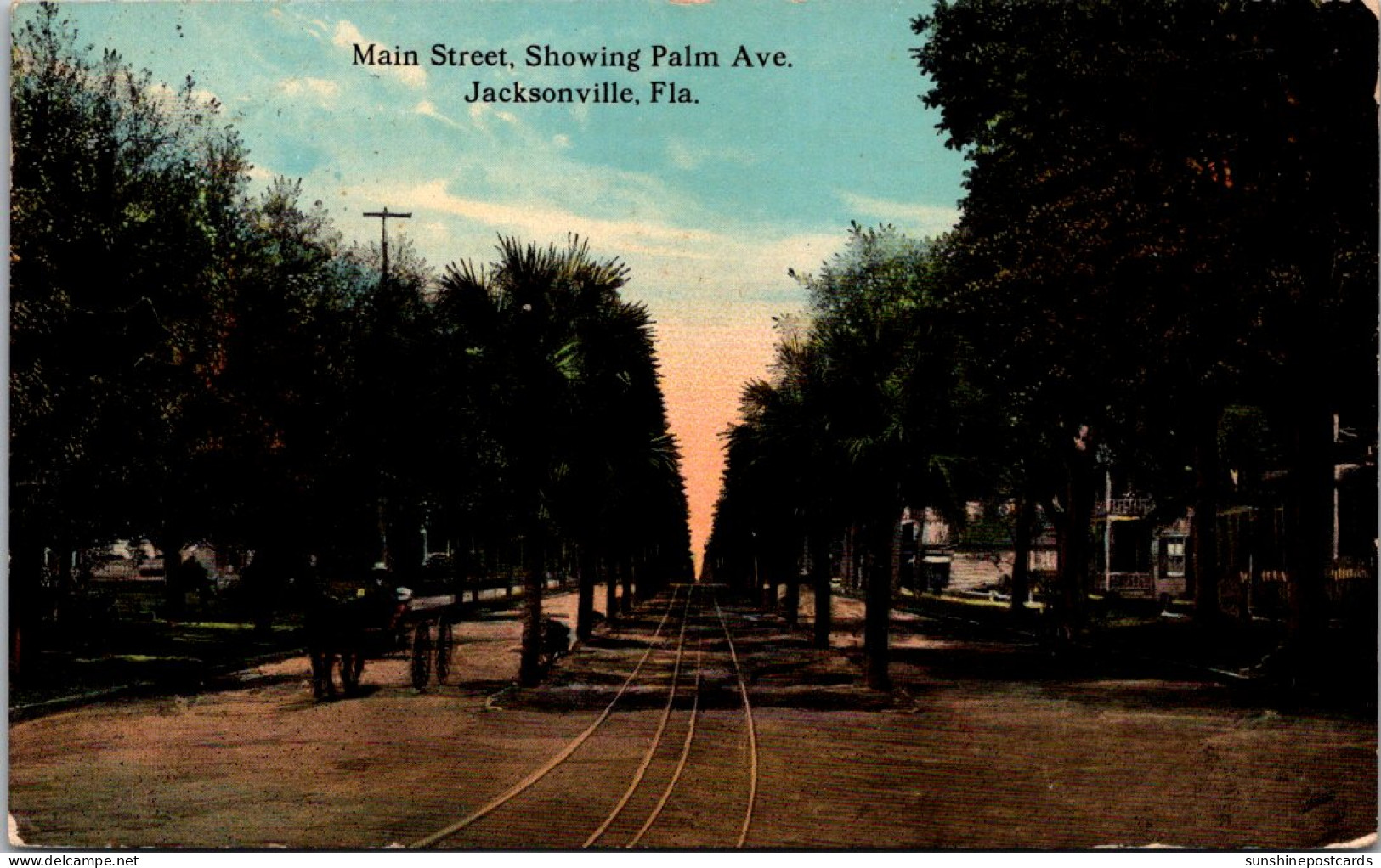 Florida Jacksonville Main Street Showing Palm Avenue 1912 - Jacksonville