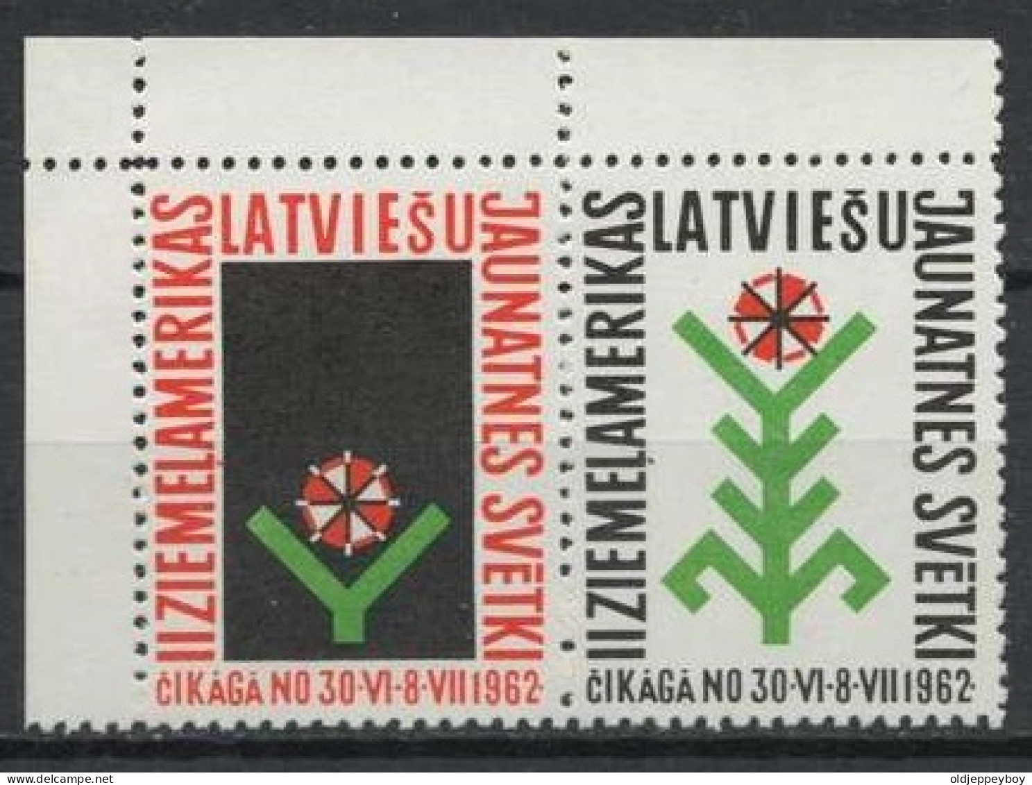  Latvia  1962, Copera Fonds, Exile, Pairs  Pfadfinder Reklamemarke VIGNETTE CINDERELLA SCOUTS SCOUTING - Nuevos