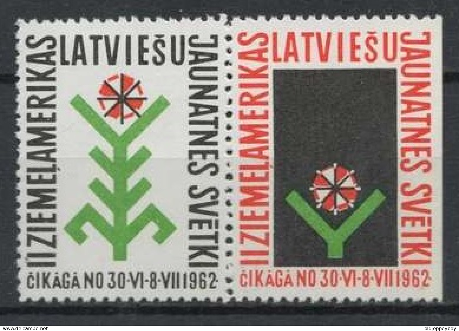  Latvia  1962, Copera Fonds, Exile, Pairs  Pfadfinder Reklamemarke VIGNETTE CINDERELLA SCOUTS SCOUTING - Nuevos