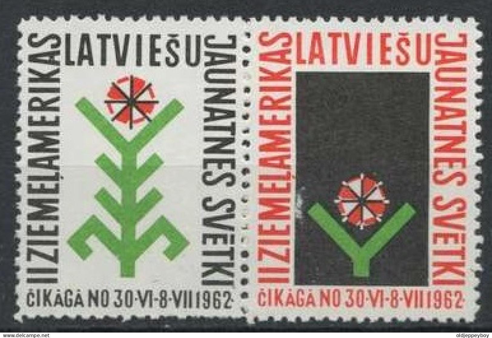  Latvia  1962, Copera Fonds, Exile, Pairs  Pfadfinder Reklamemarke VIGNETTE CINDERELLA SCOUTS SCOUTING - Neufs