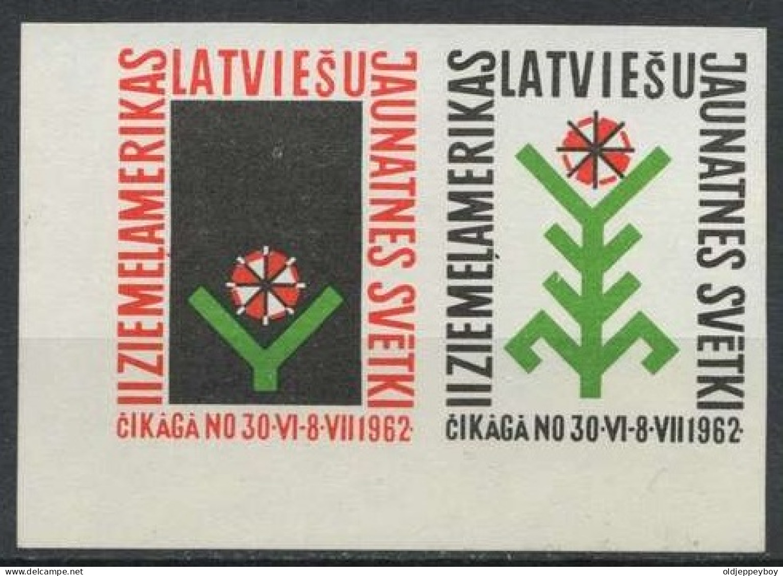 IMPERF Latvia  1962, Copera Fonds, Exile, Pairs  Pfadfinder Reklamemarke VIGNETTE CINDERELLA SCOUTS SCOUTING - Neufs