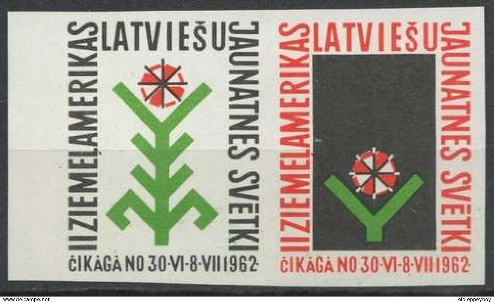 IMPERF Latvia  1962, Copera Fonds, Exile, Pairs  Pfadfinder Reklamemarke VIGNETTE CINDERELLA SCOUTS SCOUTING - Nuovi