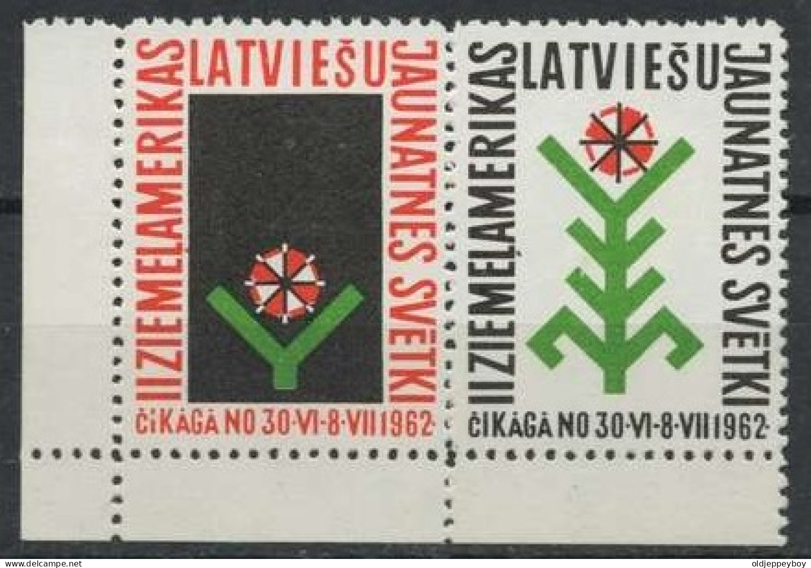  Latvia 1962, Copera Fonds, Exile, Pairs  Pfadfinder Reklamemarke VIGNETTE CINDERELLA SCOUTS SCOUTING - Unused Stamps