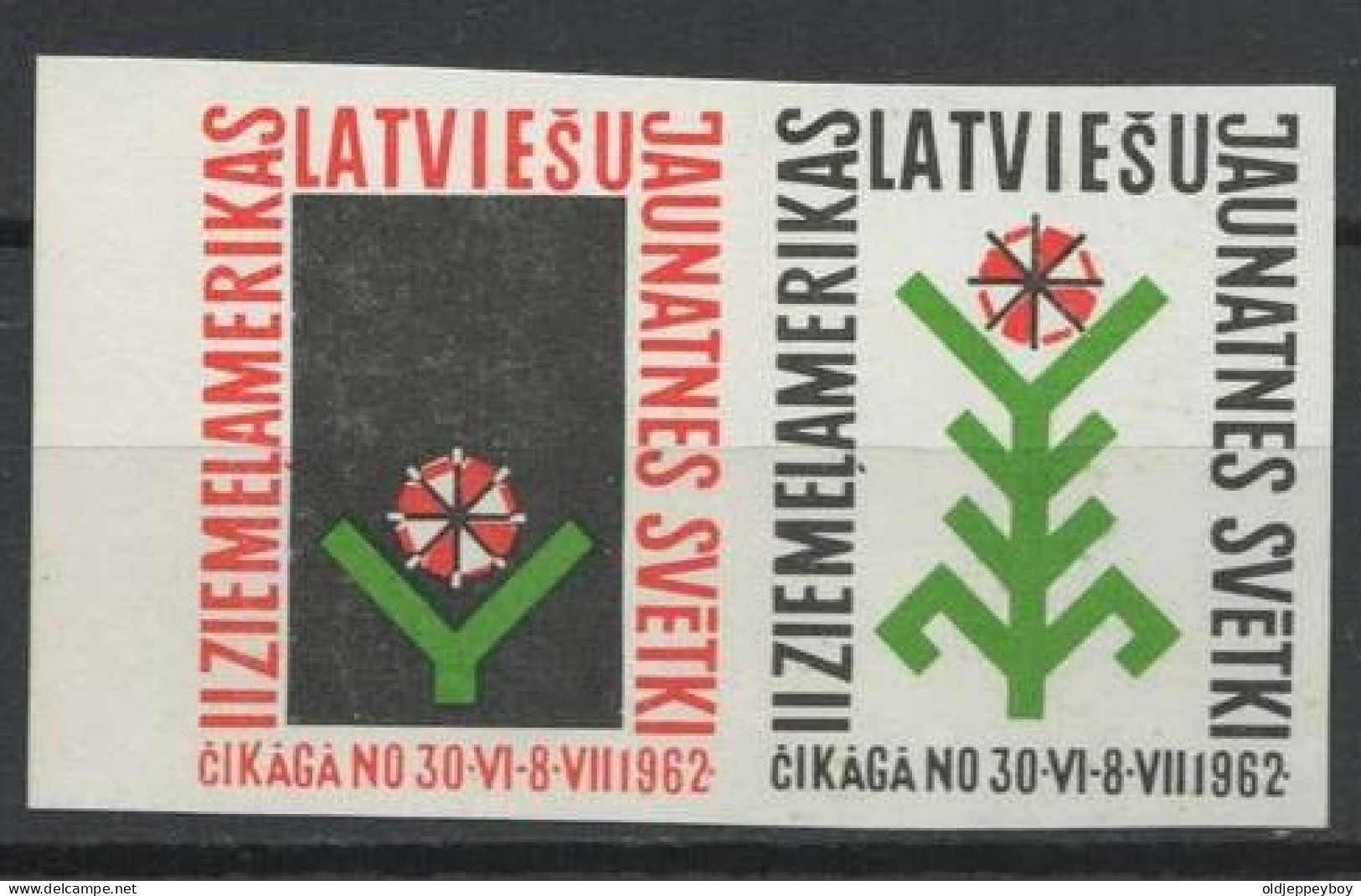 IMPERF Latvia 1962, Copera Fonds, Exile, Pairs  Pfadfinder Reklamemarke VIGNETTE CINDERELLA SCOUTS SCOUTING - Neufs