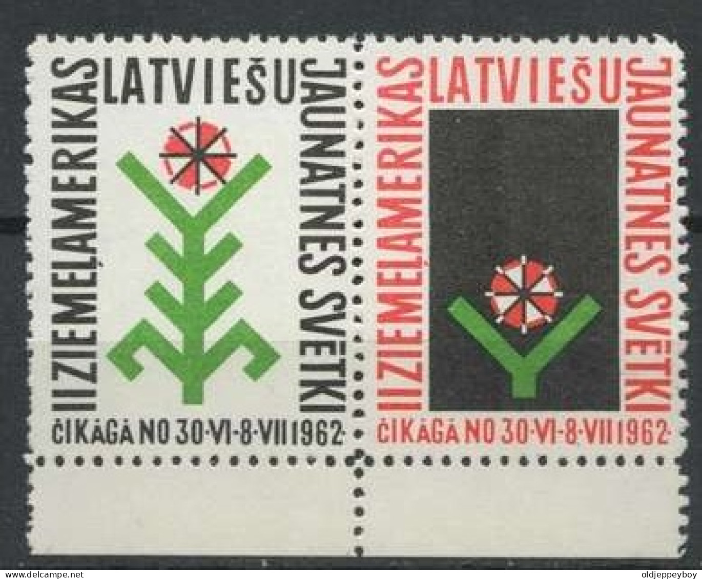  Latvia  1962, Copera Fonds, Exile, Pairs  Pfadfinder Reklamemarke VIGNETTE CINDERELLA SCOUTS SCOUTING - Unused Stamps