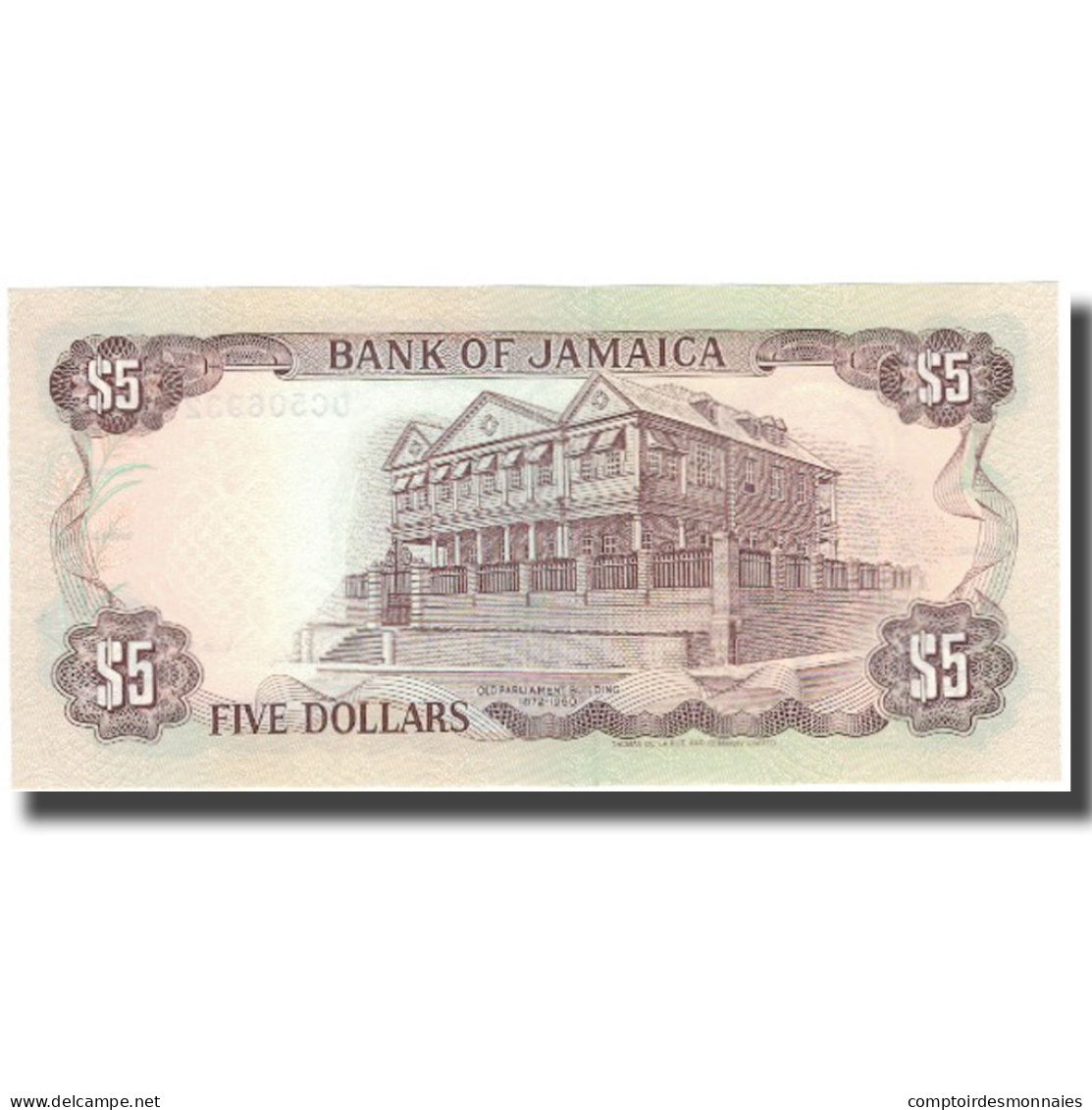 Billet, Jamaica, 5 Dollars, 1992-08-01, KM:70d, NEUF - Jamaique