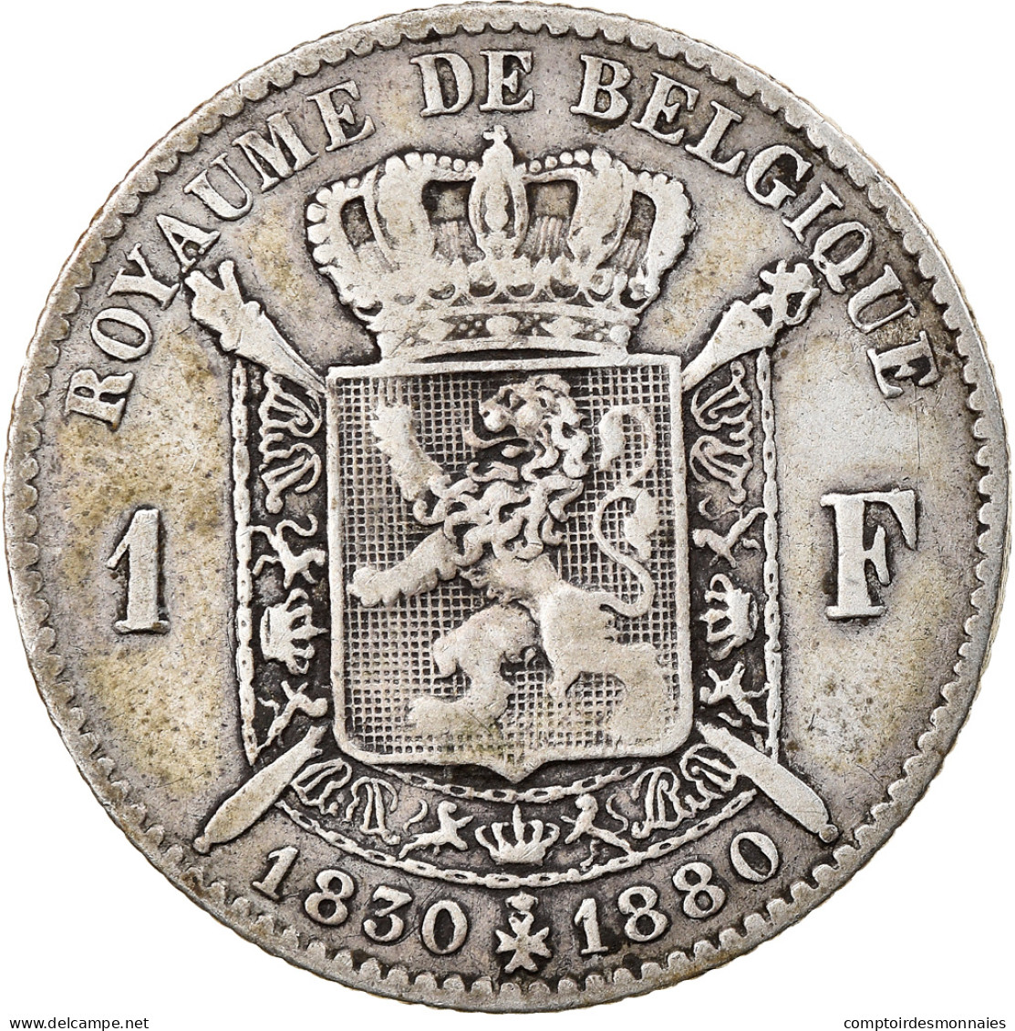 Monnaie, Belgique, Leopold II, Franc, 1880, TB+, Argent, KM:38 - 1 Franc