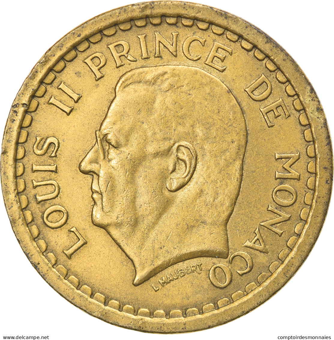 Monnaie, Monaco, Louis II, 2 Francs, 1945, TB+, Aluminum-Bronze, Gadoury:MC134 - 1922-1949 Luigi II