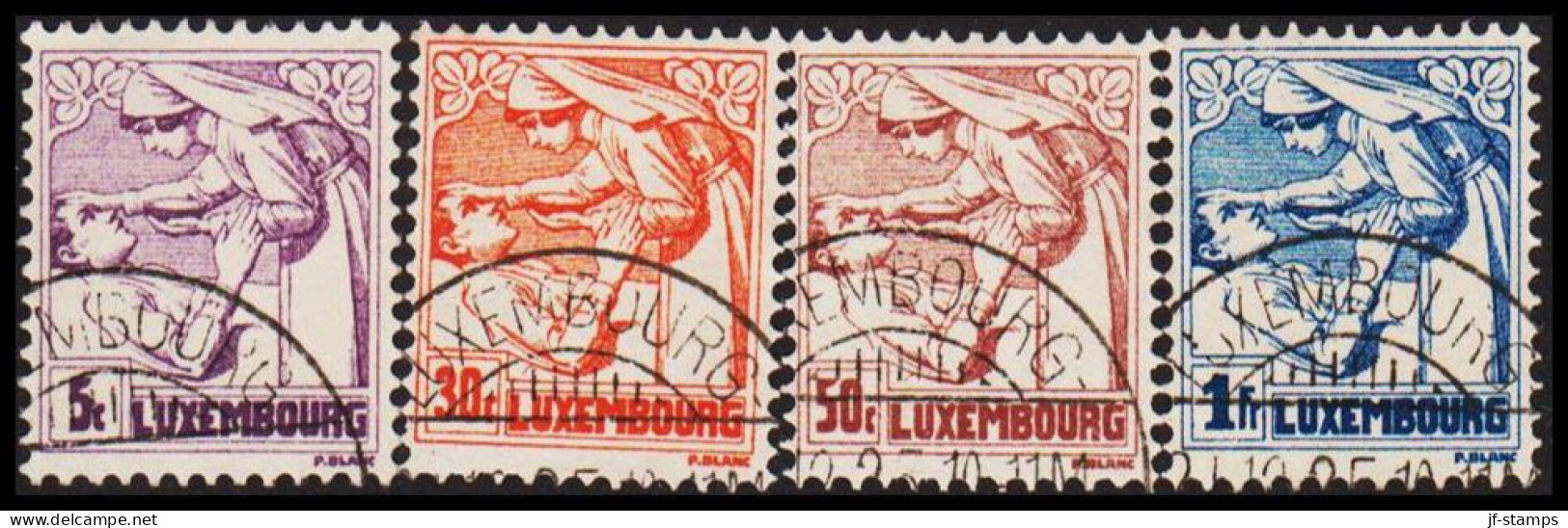 1924. LUXEMBOURG. TUBERCULOSIS AND CANCER Nurses . Complete Set With 4 Stamps Surcharged ... (Michel 157-160) - JF532643 - Oblitérés