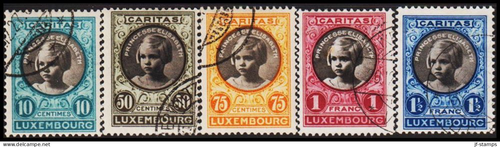 1927. LUXEMBOURG. Children Aid. Prinzessin Elisabeth. Complete Set With 5 Stamps.  (Michel 192-196) - JF532659 - Oblitérés