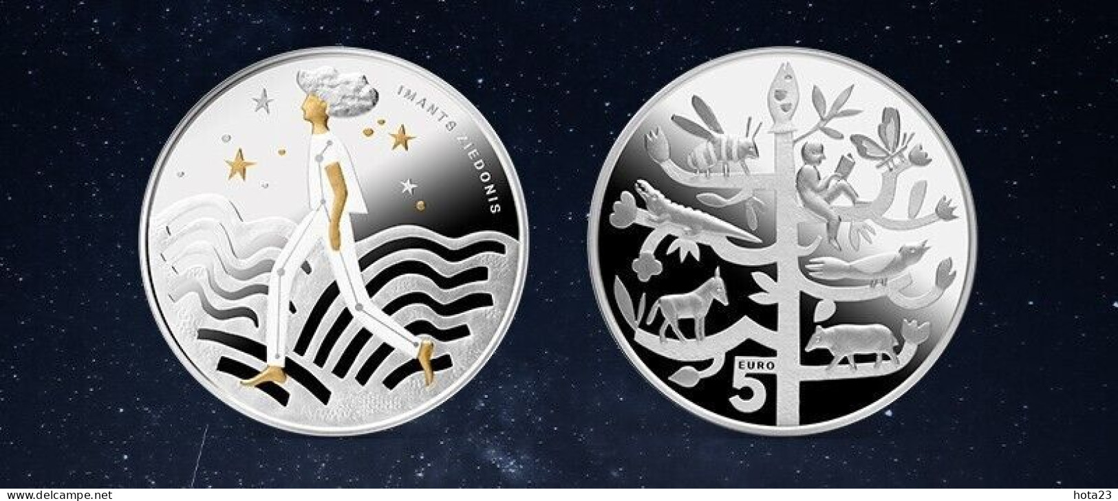 Latvia 2023 Silver Coin 5 Euro " Stardust " Bee Animals Stars PROOF - Lettonie