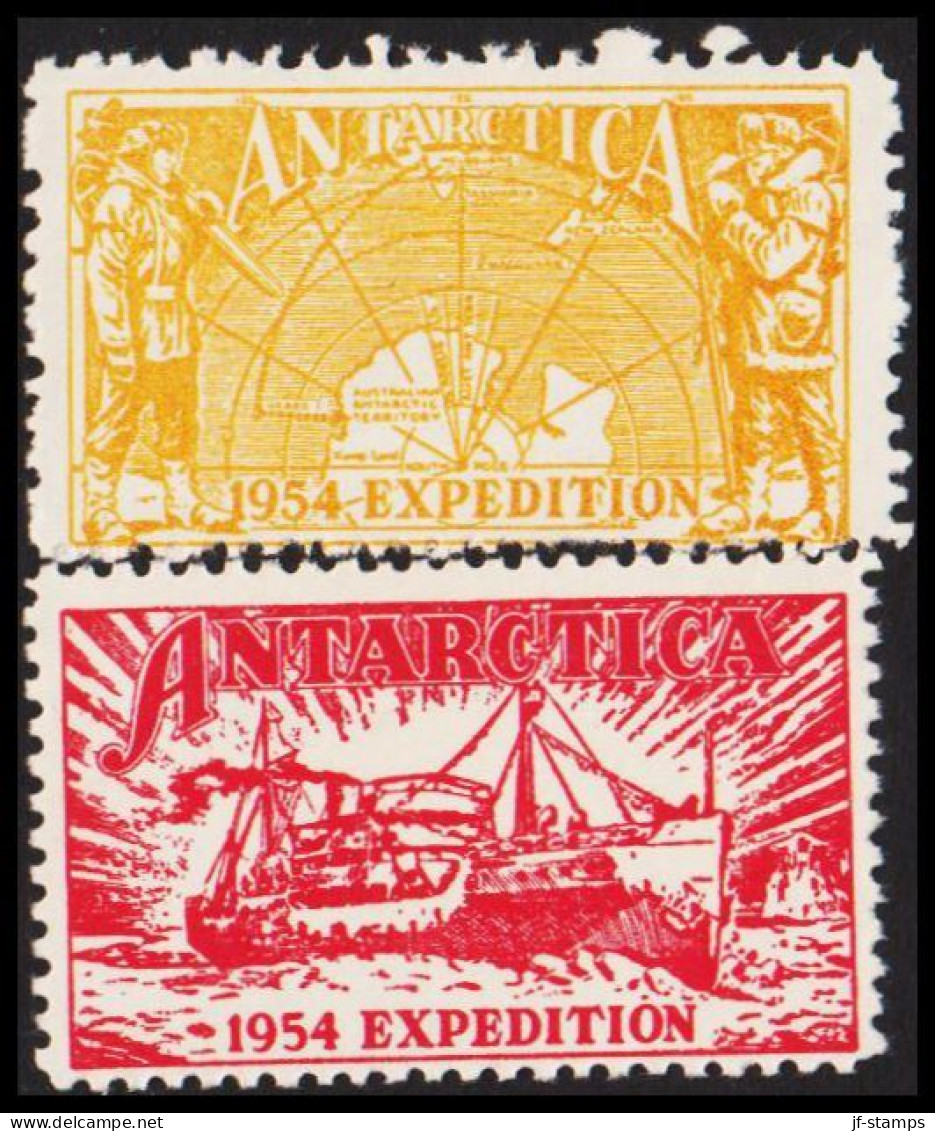 1954. AUSTRALIAN ANTARCTIC TERRITORY. ANTARCTICA EXPEDITION 1954. 2 Stamps Never Hinged. Unusual.  - JF532902 - Unused Stamps