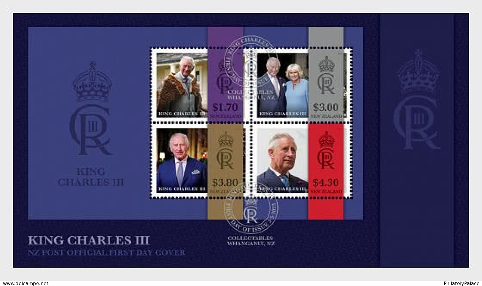 NEW ZEALAND 2023 His Majesty King Charles III A New Reign Camilla, Queen Consort MS FDC Cover (**) - Briefe U. Dokumente