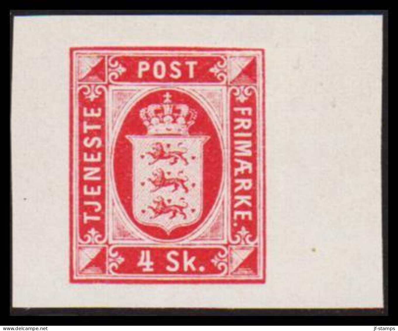 1886. Official Reprint. Official Stamps. 4 Sk. Red. (Michel D 2 ND) - JF532969 - Oficiales