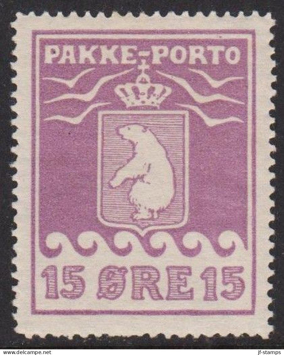 1916. PAKKE PORTO. 15 øre Violet. Thiele. Perf 11 ½. Hinged. (Michel 8A) - JF533037 - Parcel Post