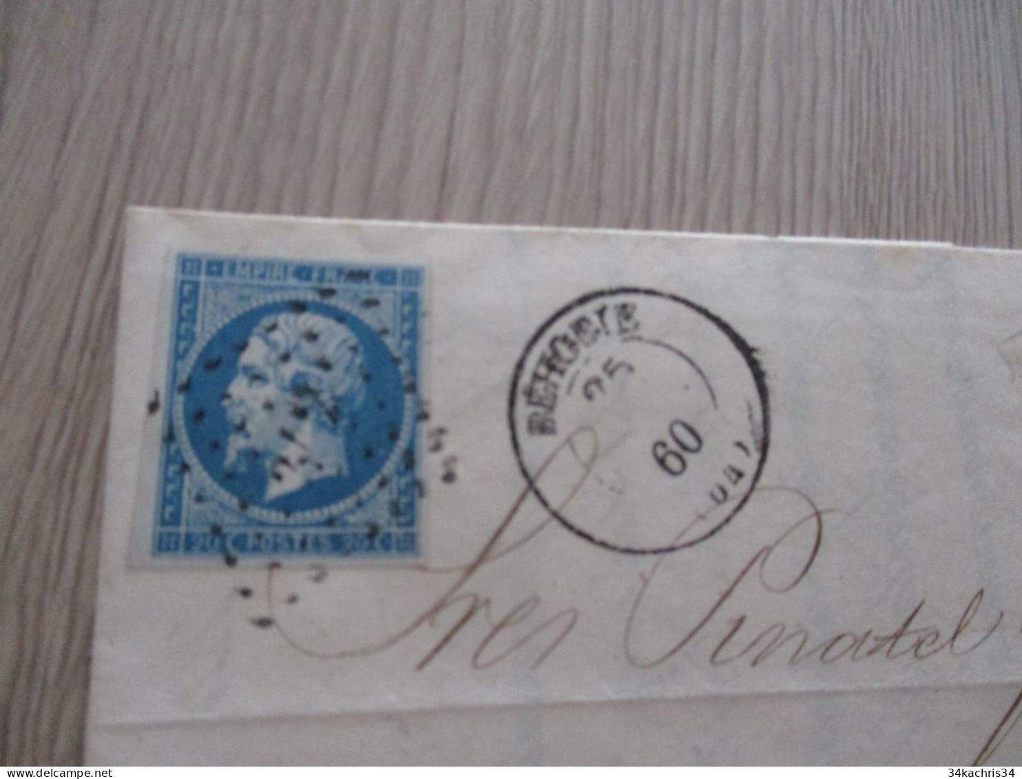 Collection Basses Pyrénées Lettre France Napoléon Behobie 25/07/1860 Pour Bayonne - 1853-1860 Napoleon III