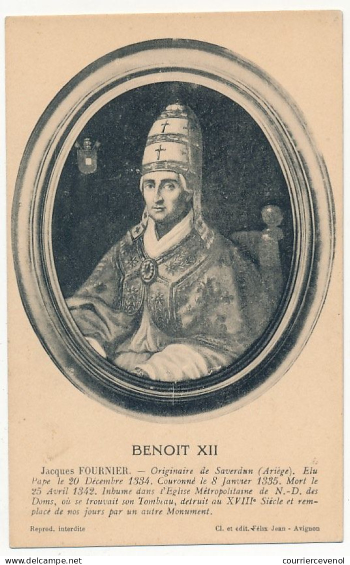 CPA - Benoit XII - Papas