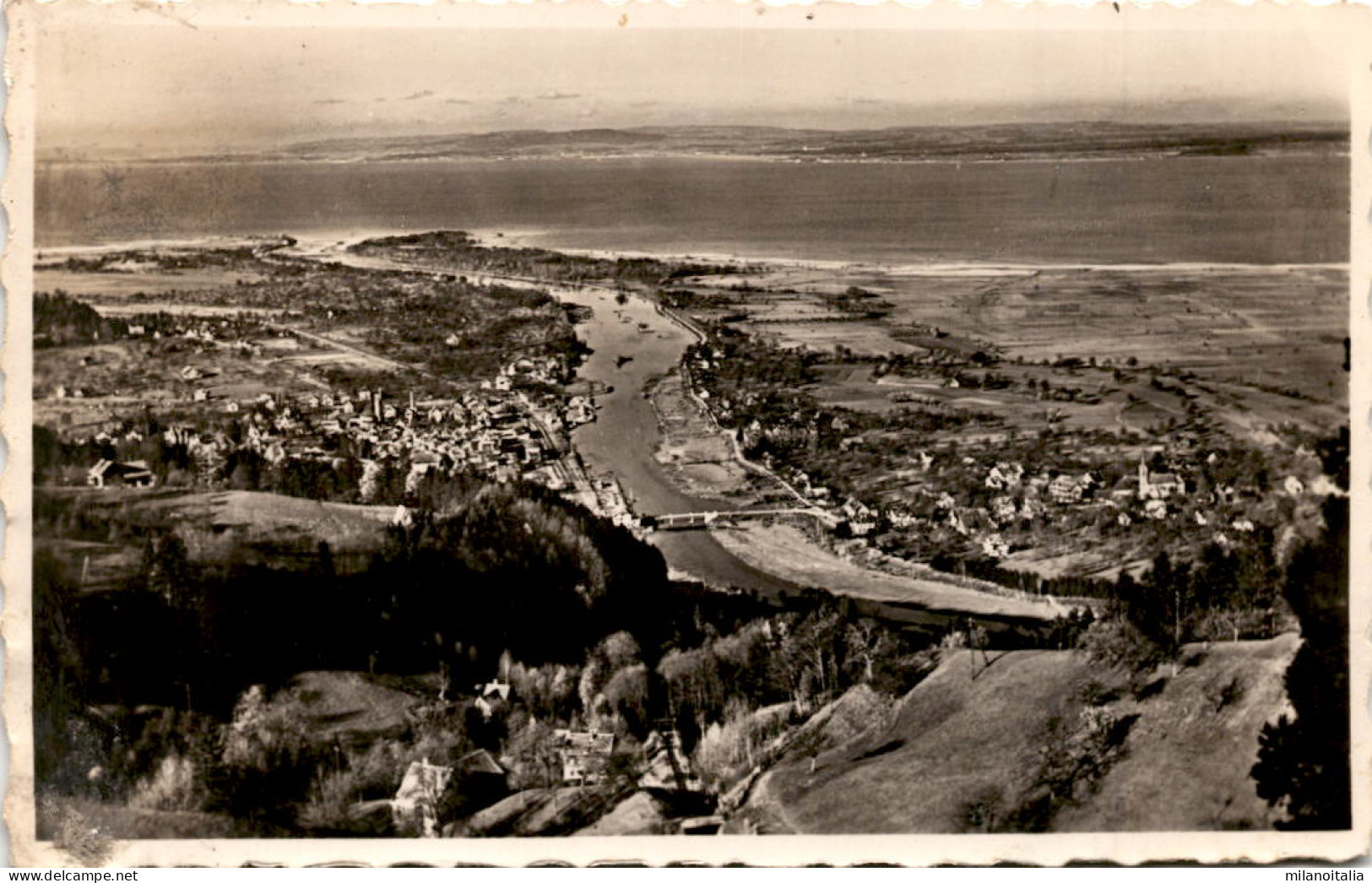 Luftkurort Walzenhausen - Blick V. D. Kurhausterrasse Auf Rheineck & Bodensee (124) * 2. 8. 1962 - Walzenhausen