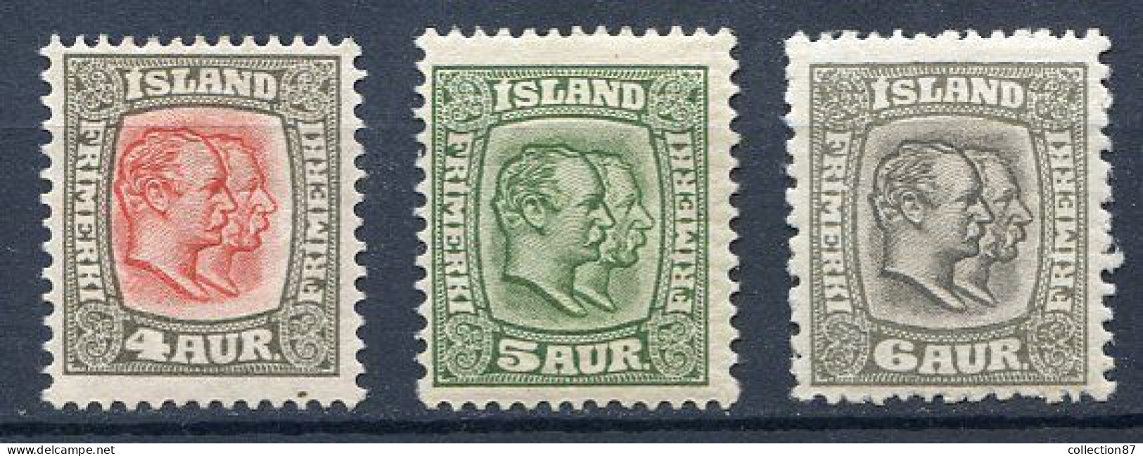 Réf 58-CL2 < ISLANDE < Yvert N° 49+50+51 * Neuf Ch. * MH - Unused Stamps