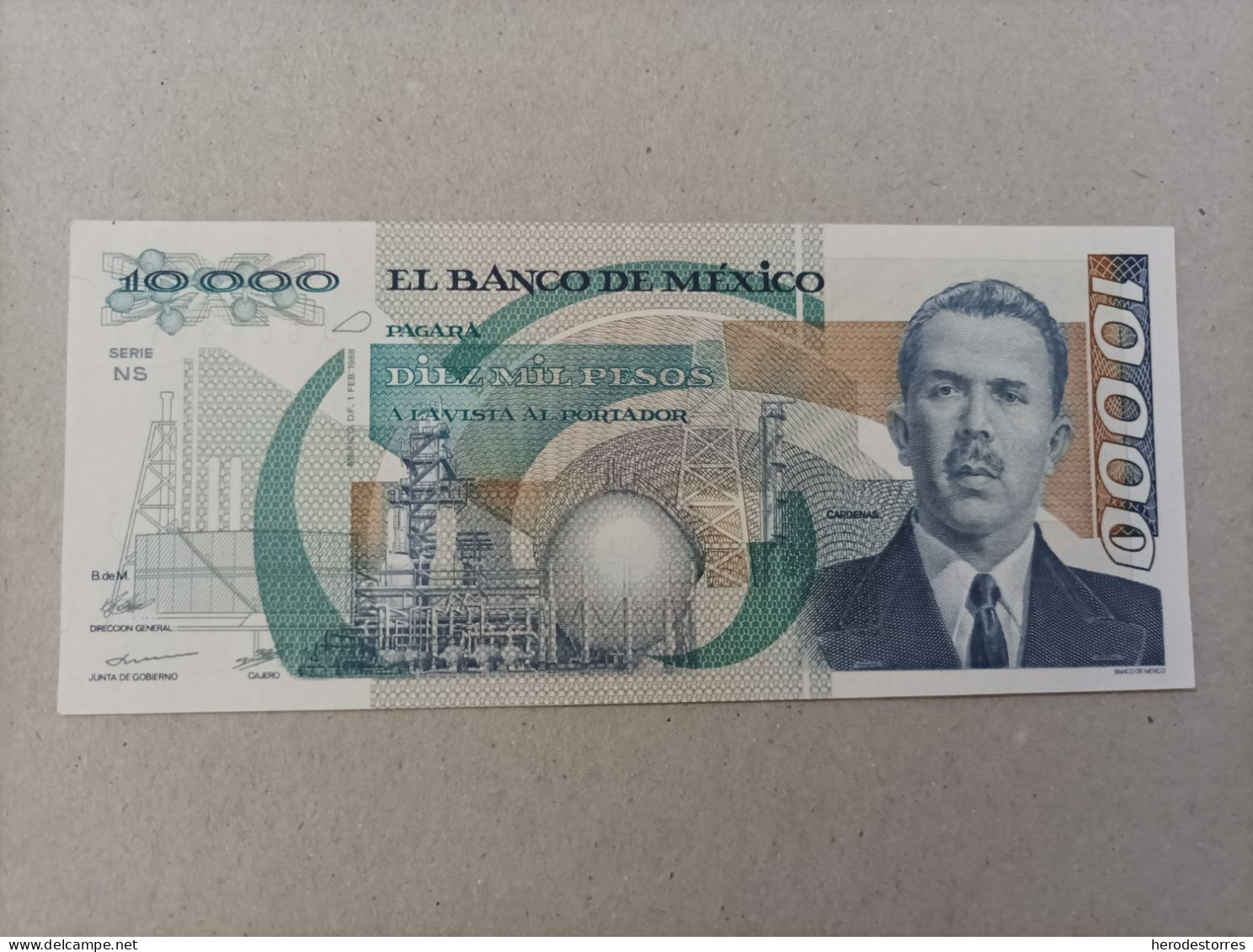 Billete De Mexico De 10000 Pesos, Año 1988, UNC - Mexico