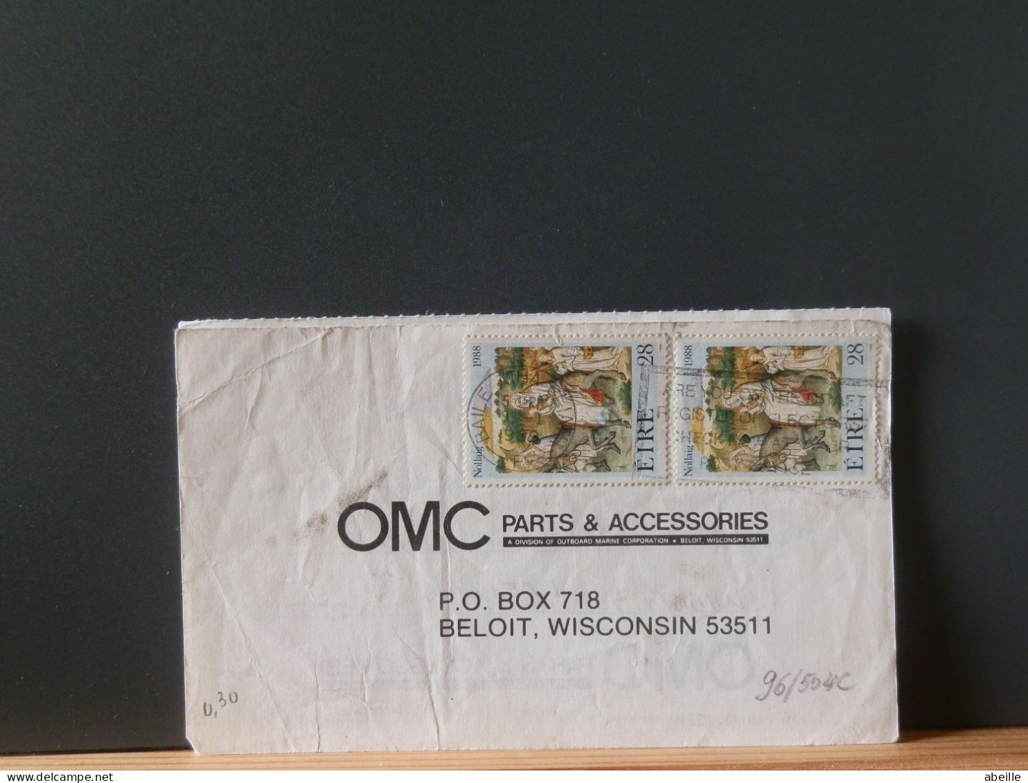 96/504C  CP  EIRE QUIK BUY 1 EURO - Lettres & Documents