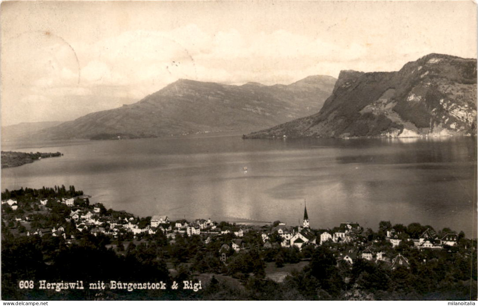 Hergiswil Mit Bürgenstock & Rigi (608) * 10. 7. 1927 - Hergiswil