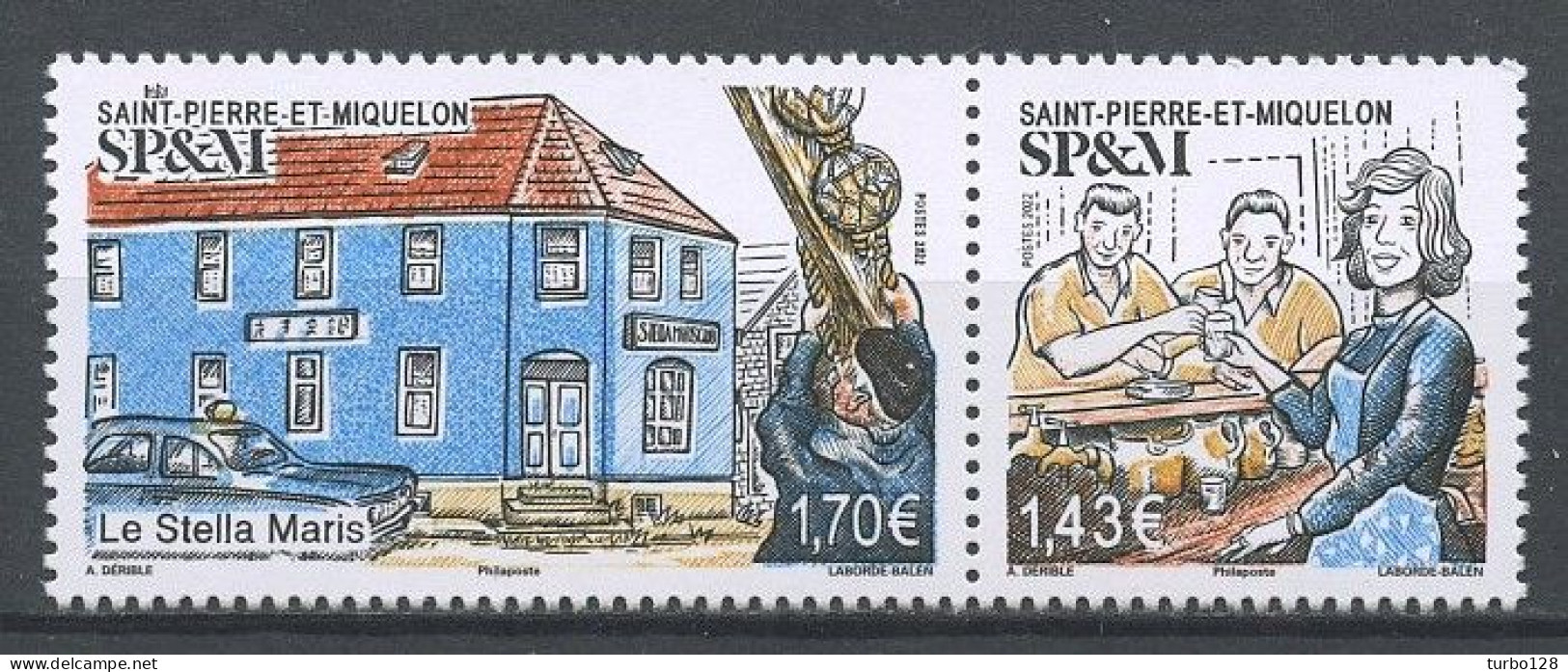 SPM Miquelon 2022 N° 1285/1286 ** Neufs MNH Superbes Architecture Patrimoine Scène De Vie Façade Bâtiment Voitures Cars - Unused Stamps