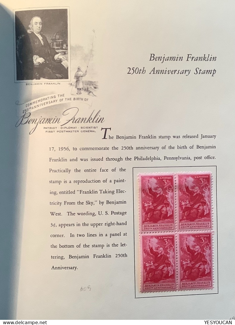 USA RARE OFFICIAL ALBUM 14.UPU CONGRESS 1957OTTAWA CANADA (US Einstein Atomic Energy B.Franklin Wildlife Salmon Children - Unused Stamps