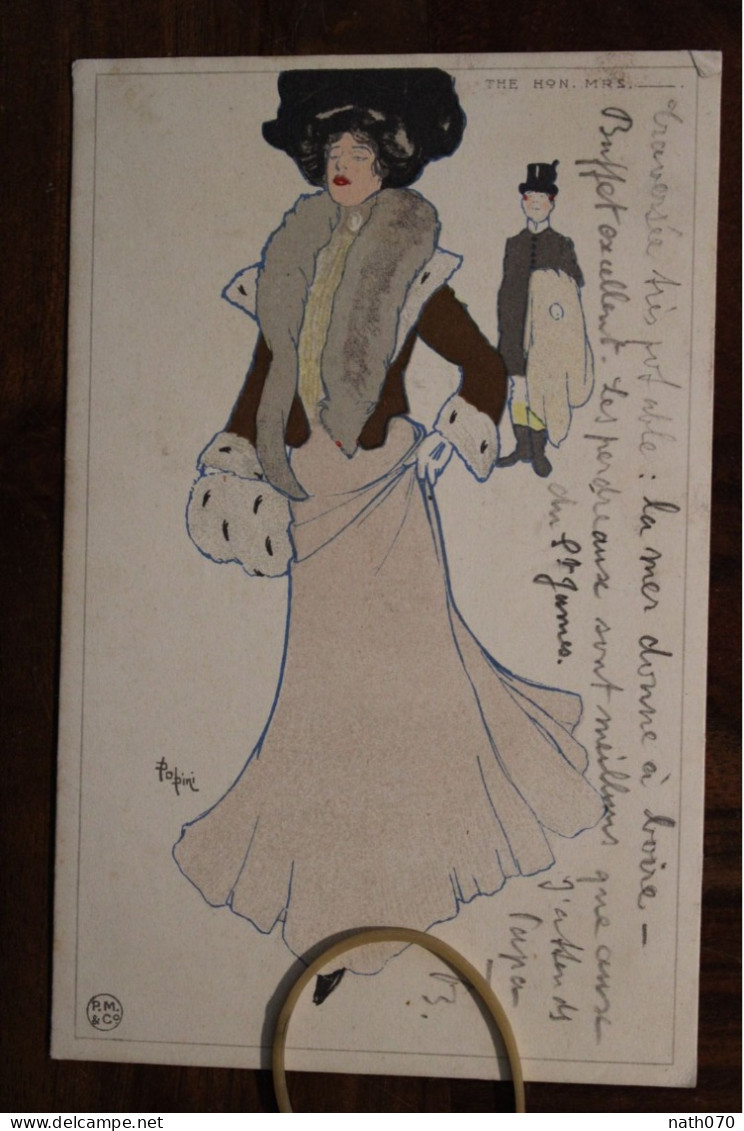 AK Cpa 1902 Femme Elégante Mode Chapeau  Illustrateur Popini " The HoN Mrs " Art Nouveau Jugendstil - Autres & Non Classés