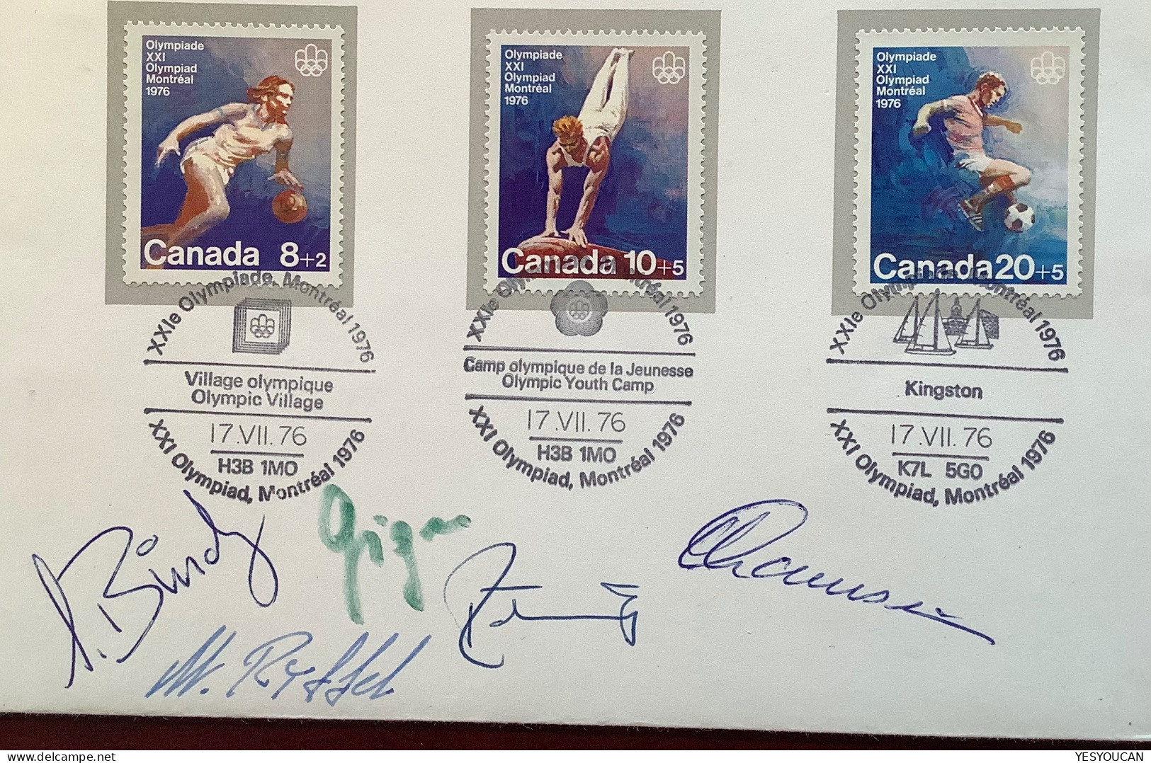 1976 Canada Olympic Games Montreal Cover Sport/athlet Autograph (Schweiz Sporthilfe Olympische Spiele Jeux Olympique - Brieven En Documenten