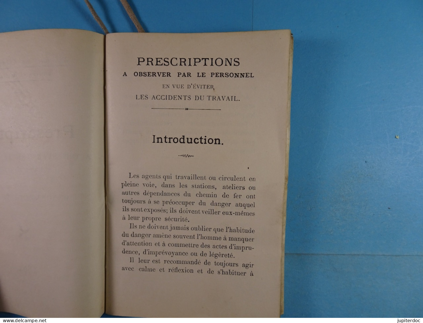 Ministère Des Chemins De Fer... Prescriptions à Observer Par Le Personnel En Vue D'éviter Les Accidents De Travail 1894 - Railway & Tramway