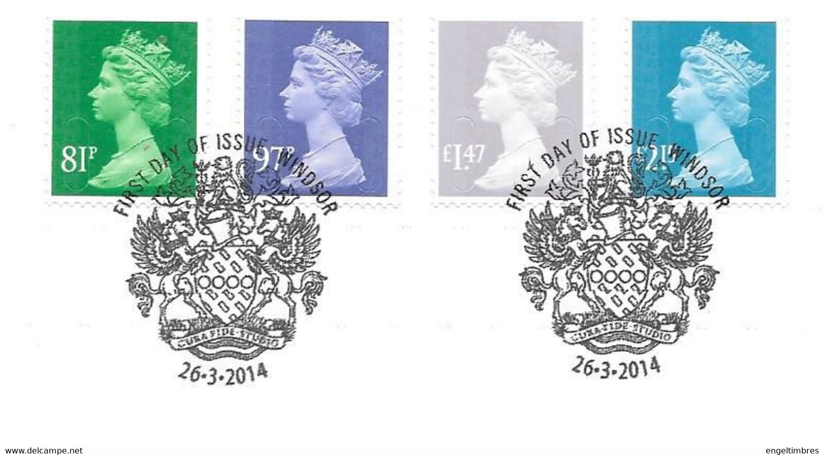GB - 2014 New Definitive Values (4)    FDC Or  USED  "ON PIECE" - SEE NOTES  And Scans - 2011-2020 Ediciones Decimales