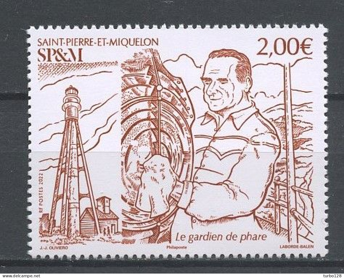 SPM Miquelon 2022 N° 1295 ** Neuf MNH Superbe Métiers Traditionnels Le Gardien De Phare Light House - Unused Stamps