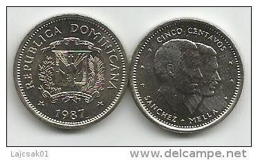 Republica Dominicana  5  Centavos 1987. High Grade - Dominicaanse Republiek