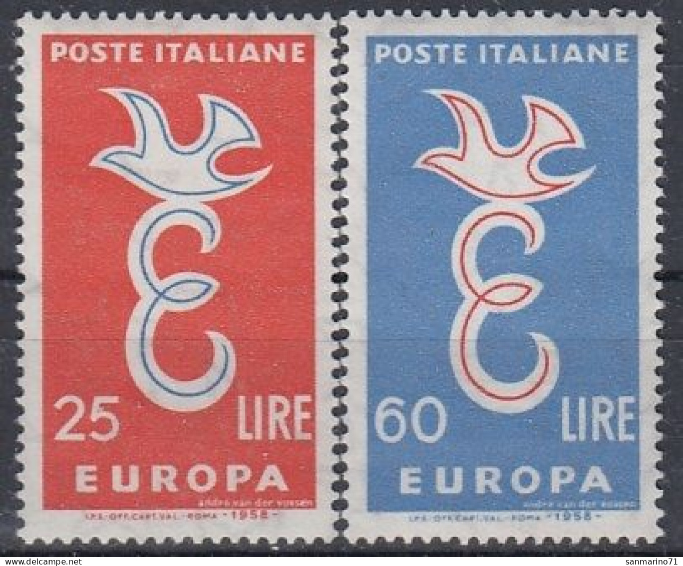 ITALY 1016-1017,unused - 1958