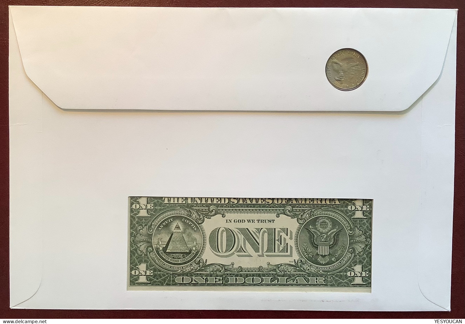 USA 1/4 Dollar Coin+banknote 1989 George Washington Numisletter 1776 US REVOLUTION (Numisbrief Billet Monnaie - Lettres & Documents