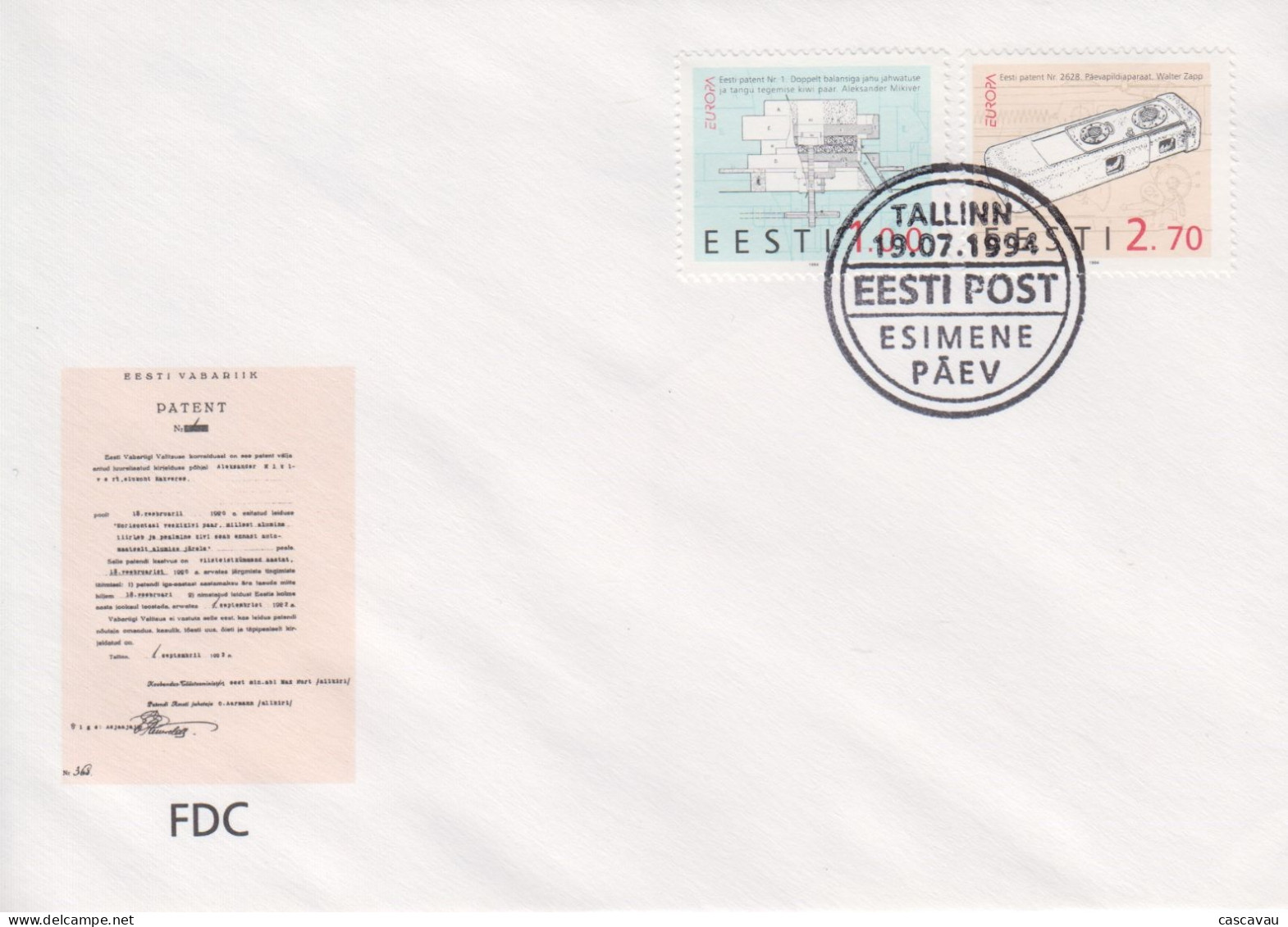 Enveloppe  FDC  1er  Jour   ESTONIE    L' Europe  Et  Les  Découvertes    EUROPA   1994 - 1994