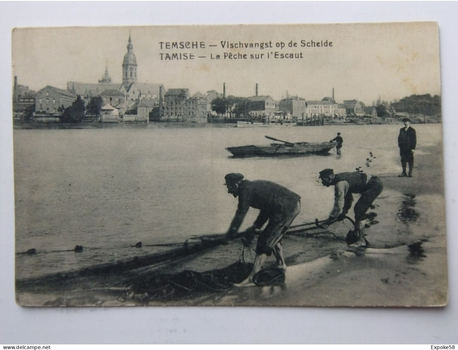 Temsche. Vischvangst Op De Schelde. Tamise. La Pêche Sur L'Escaut - Temse