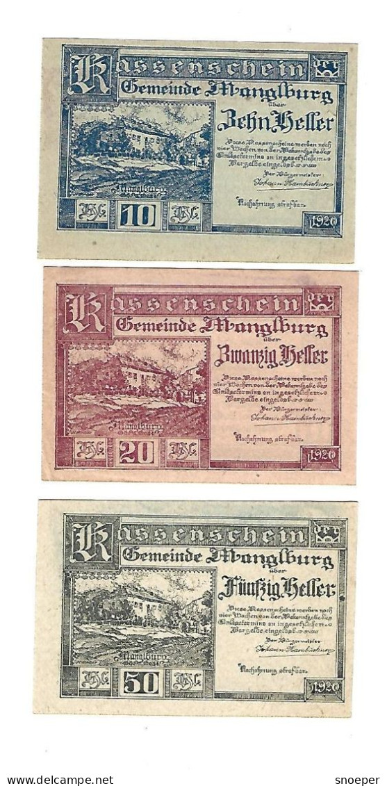 *notgeld   Austria Manglburg  Serie Compleet  574  Cat Val 2 ,00 Euro - Autriche