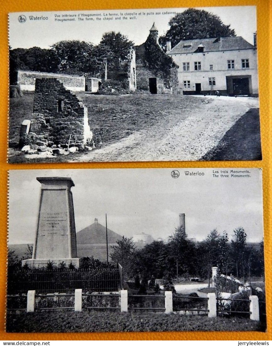 WATERLOO  - Lot De 5 Cartes : Les 3 Monuments, Ferme D'Hougoumont, Monument Français, Ferme Mont St Jean , Lion - Waterloo