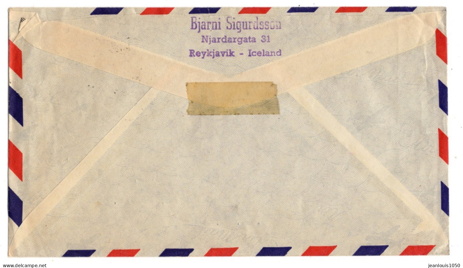 ISLANDE AFFRANCHISSEMENT COMBINE OBLITERE REJKIAVYK  POUR LES USA - Airmail