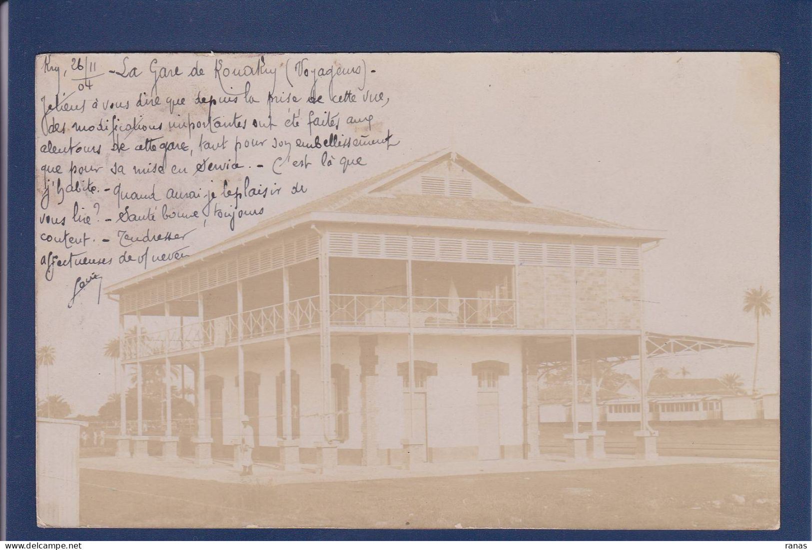 CPA Guinée Française Conakry Carte Photo Gare Station Chemin De Fer - Frans Guinee