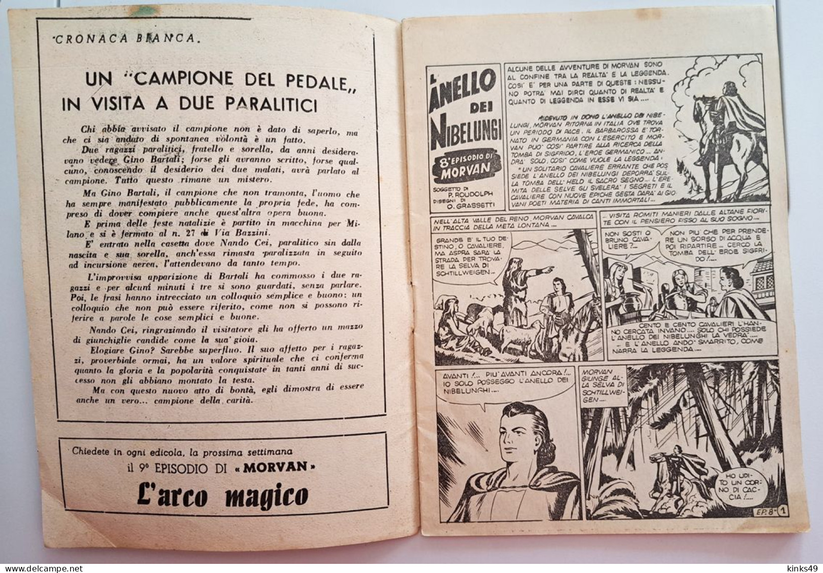 M450> MORVAN N° 8 Anno:1950 - Supplemento A IL VITTORIOSO - 8° Episodio - First Editions