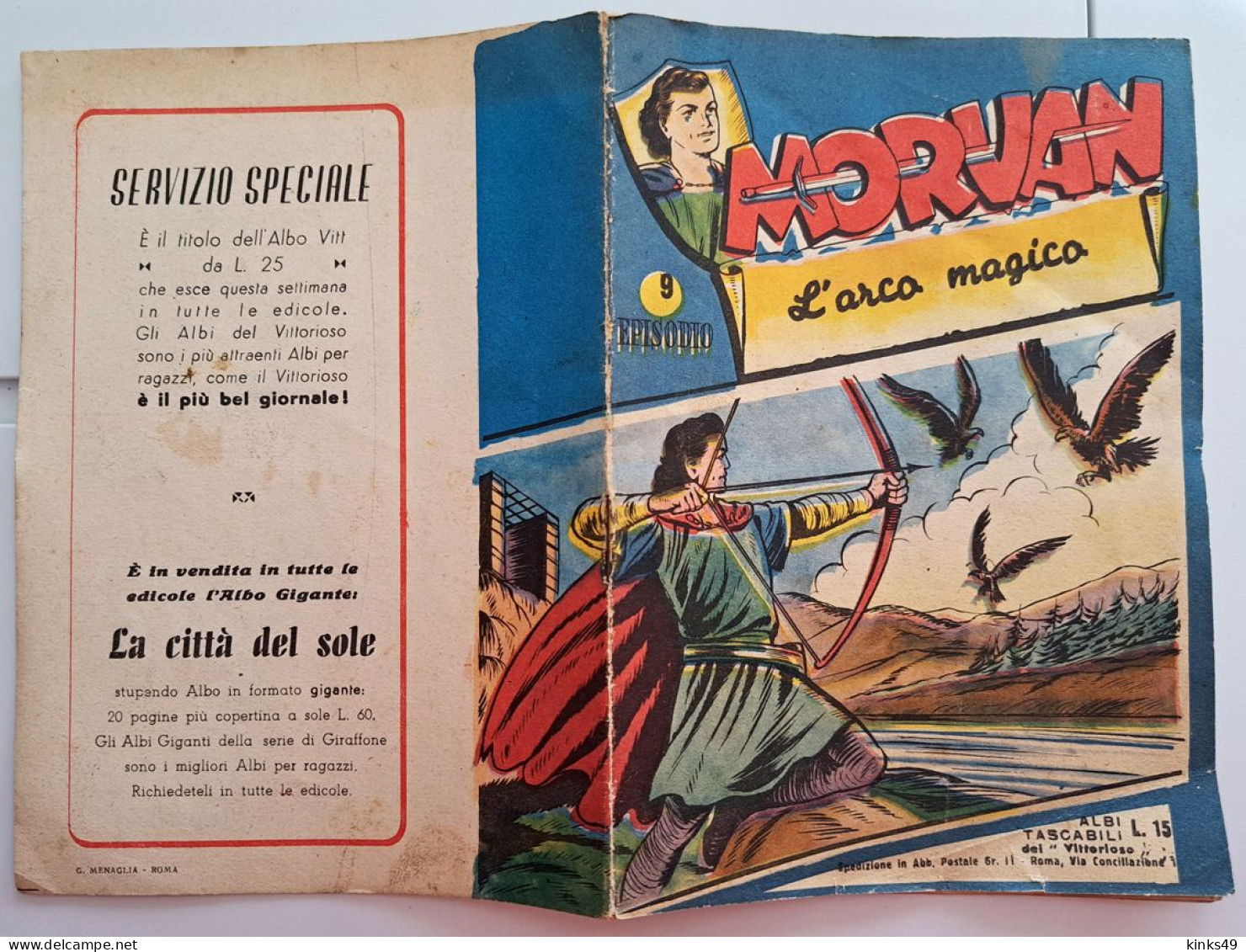 M450> MORVAN N° 9 Anno:1950 - Supplemento A IL VITTORIOSO - 9° Episodio - Premières éditions
