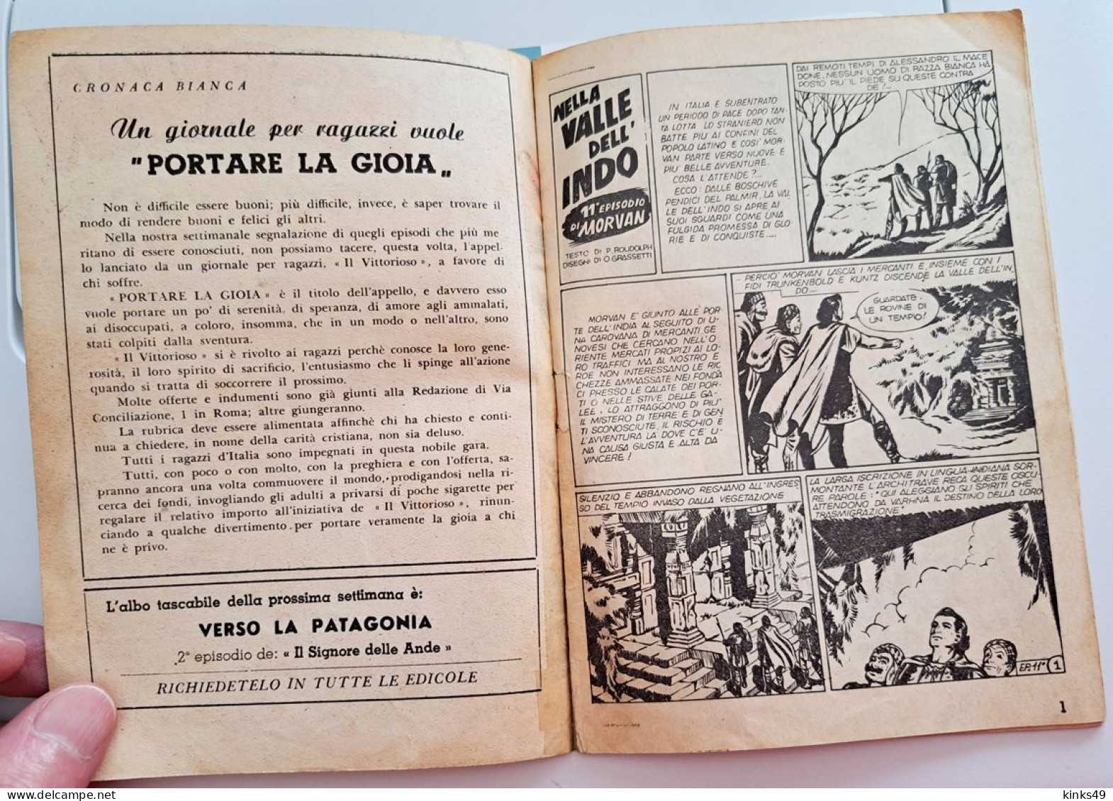 M450> MORVAN N° 8 Del 19 FEBBRAIO 1950 - Supplemento A IL VITTORIOSO - 11° Episodio - Prime Edizioni