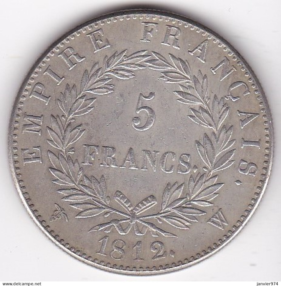 5 Francs 1812 W Lille, Napoleon I , Tranche Striée,  Copie , Fausse - 5 Francs