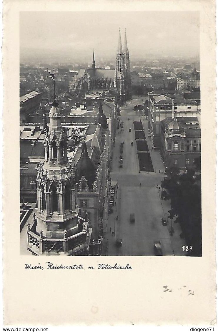 Wien Reichsratstrasse M. Votivkirche 1938 - Churches