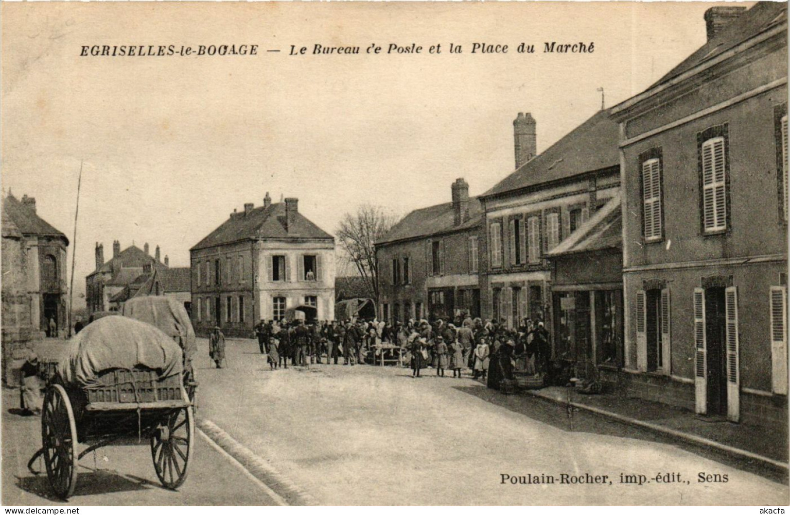 CPA AK EGRISELLES-le-BOCAGE Bureau De Poste Et Plae Du Marché (869039) - Egriselles Le Bocage