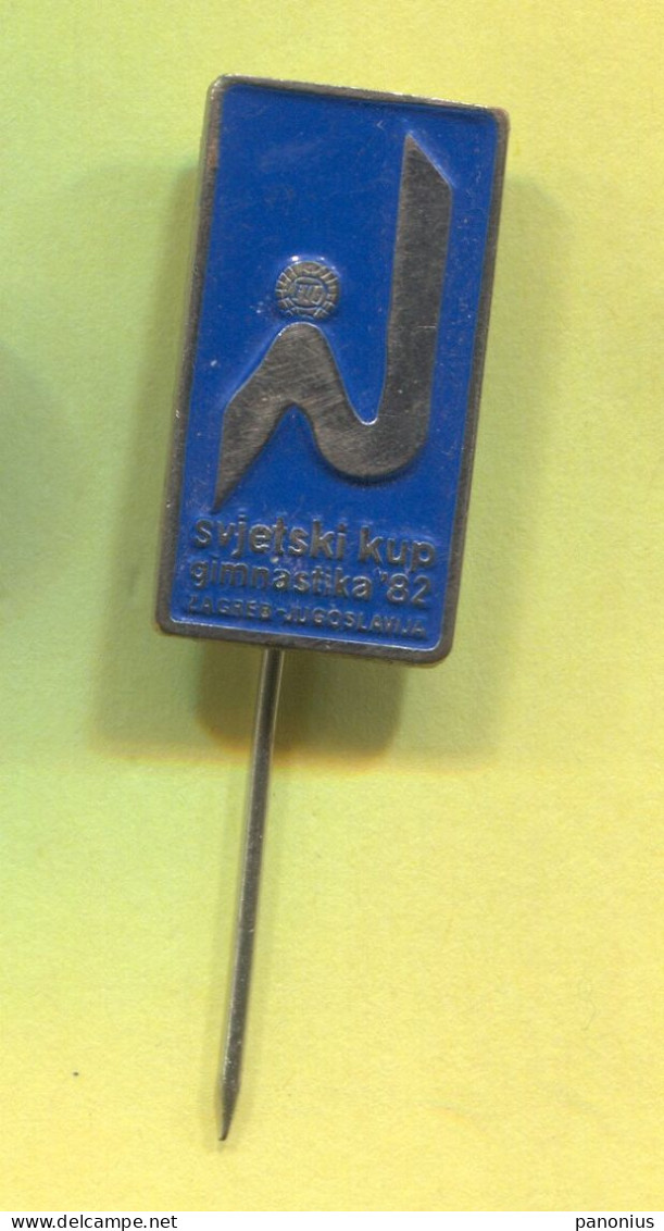 Gymnastics Gym - World Cup 1982. Zagreb Yugoslavia, Vintage Pin Badge Abzeichen - Gymnastique