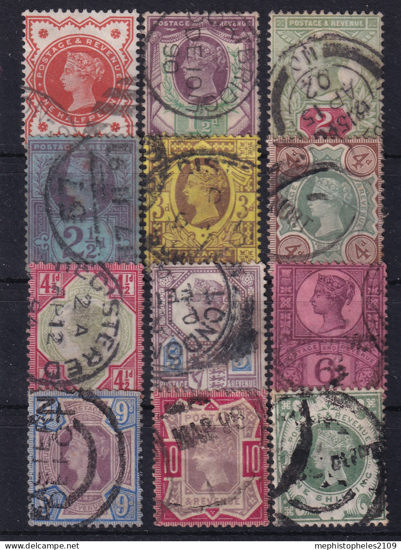 GREAT BRITAIN 1887/92 - Canceled - Sc# 111-122 - Jubilee Issue - Used Stamps